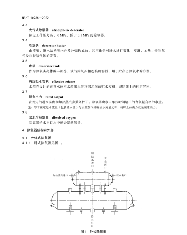 NB∕T-10935-2022-除氧器技術(shù)條件