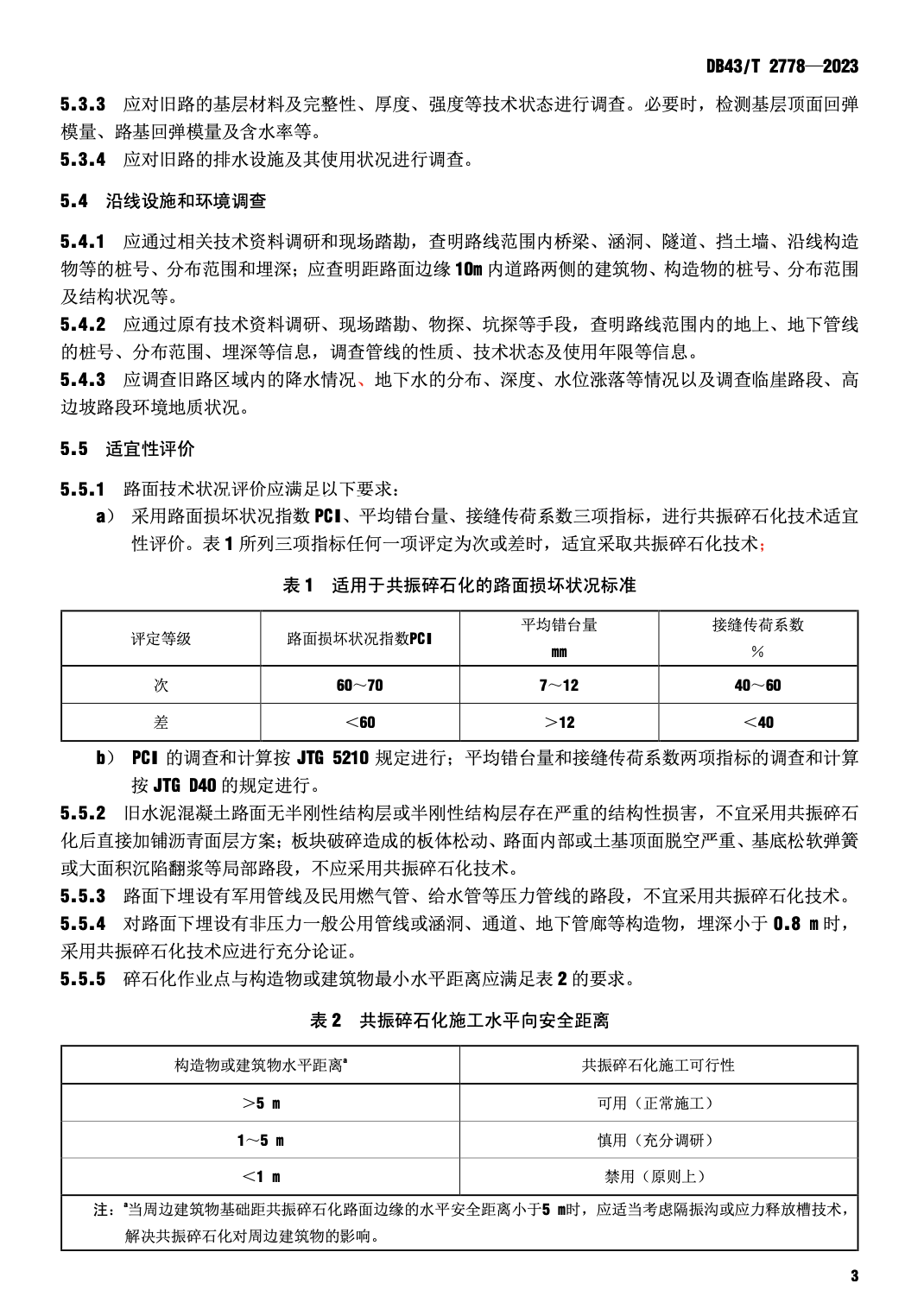 DB43T2778-2023舊水泥混凝土路面共振碎石化應(yīng)用技術(shù)規(guī)范