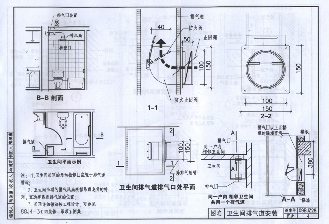 09BJZ28 導(dǎo)流式,、防火型住宅廚衛(wèi)排氣道