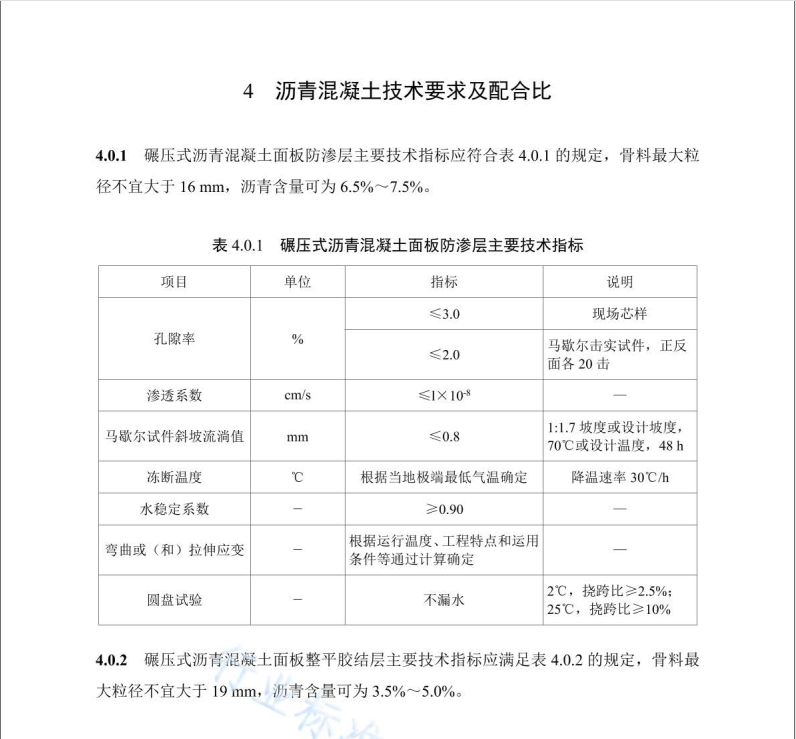 NB∕T 11015-2022 土石壩瀝青混凝土面板和心墻設(shè)計規(guī)程