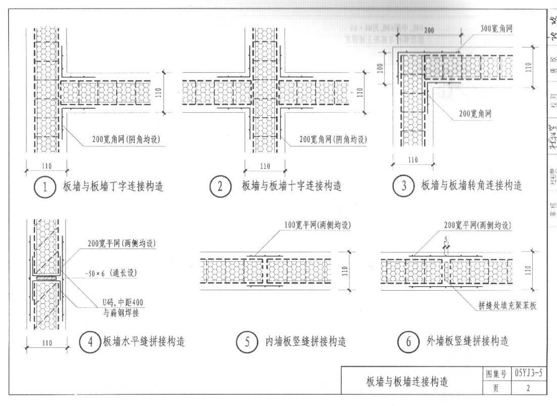 05YJ3-5 鋼絲網(wǎng)架水泥聚苯乙烯夾心板墻