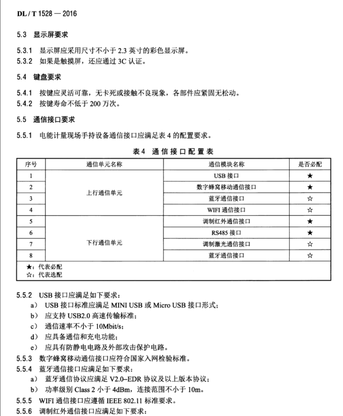 DL/T1528-2016 電能計量現(xiàn)場手持設(shè)備技術(shù)規(guī)范