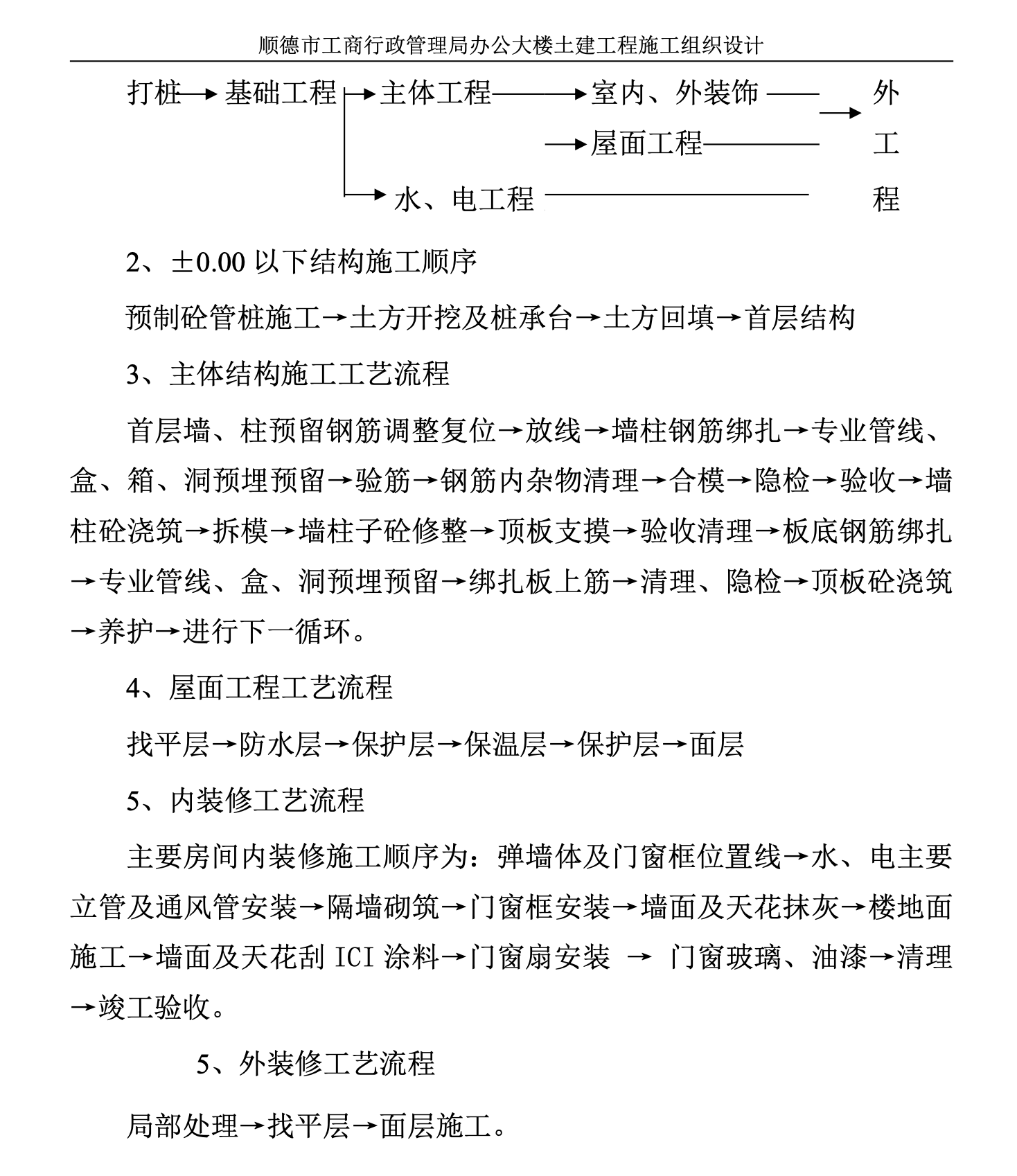 順德市工商行政管理局辦公大樓土建工程施工組織設(shè)計