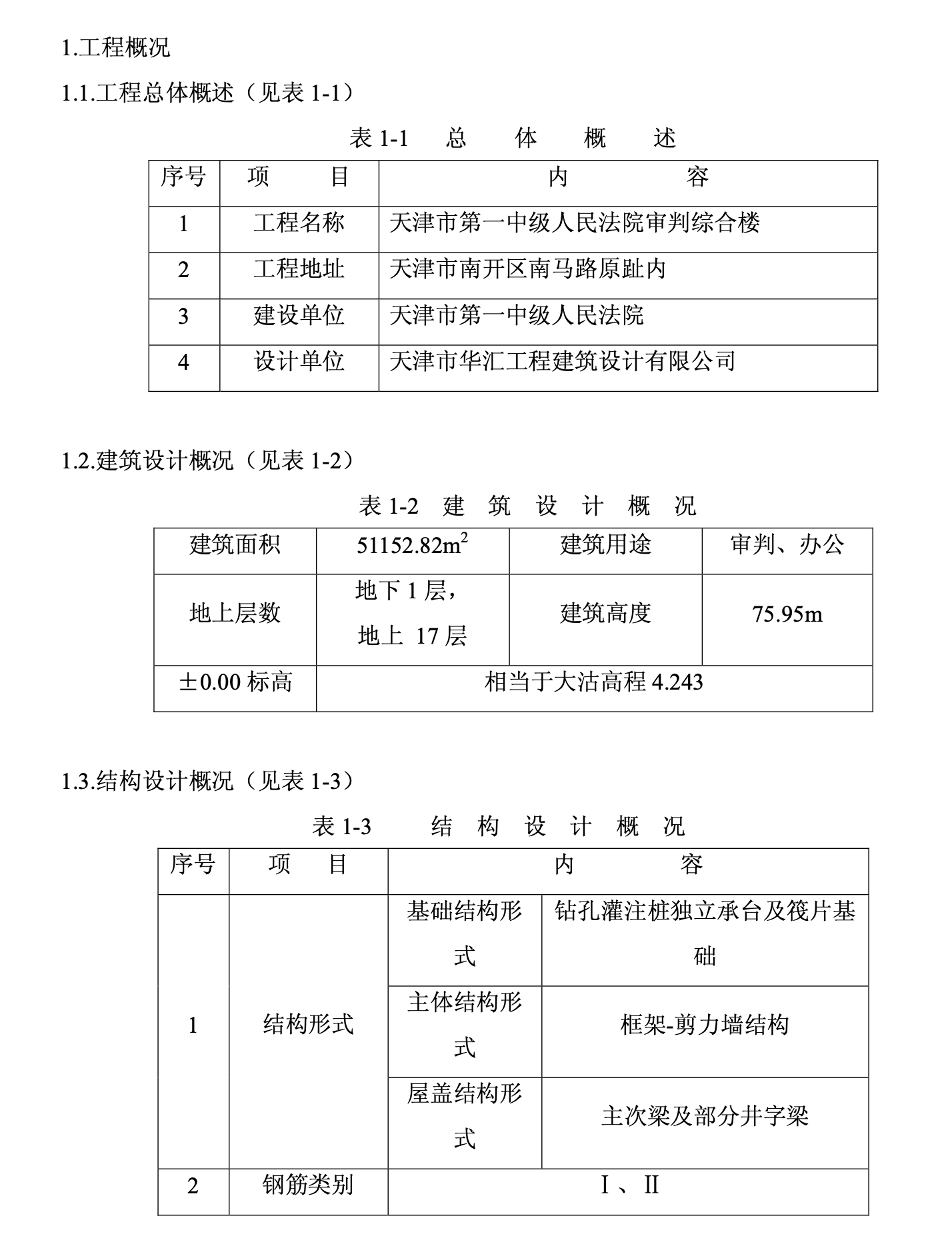 天津六建公司天津一中法院綜合樓施工組織設(shè)計(jì)