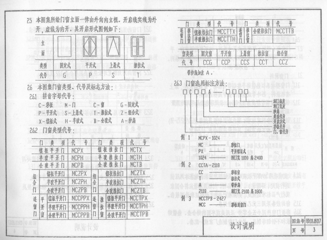 贛01J607 彩色涂層鋼板門窗圖集