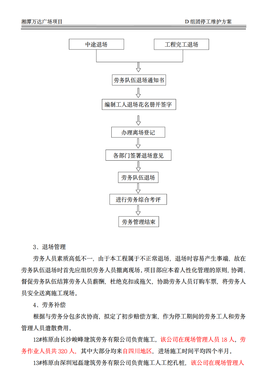 大型商住綜合體關(guān)于停工維護(hù)的方案