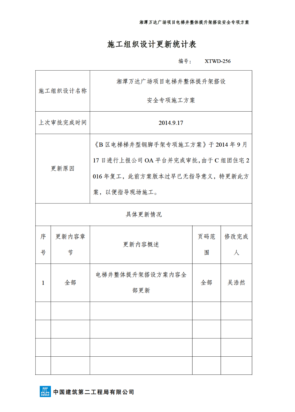 關(guān)于湘潭萬達(dá)廣場項(xiàng)目電梯井整體提升搭設(shè)安全專項(xiàng)施工方案