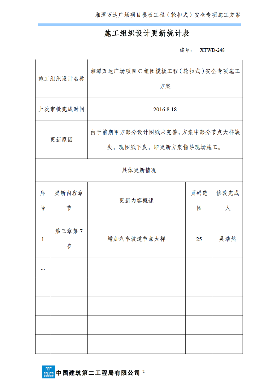 湘潭万达广场项目C组团模板工程（轮扣式）安全的专项施工方案