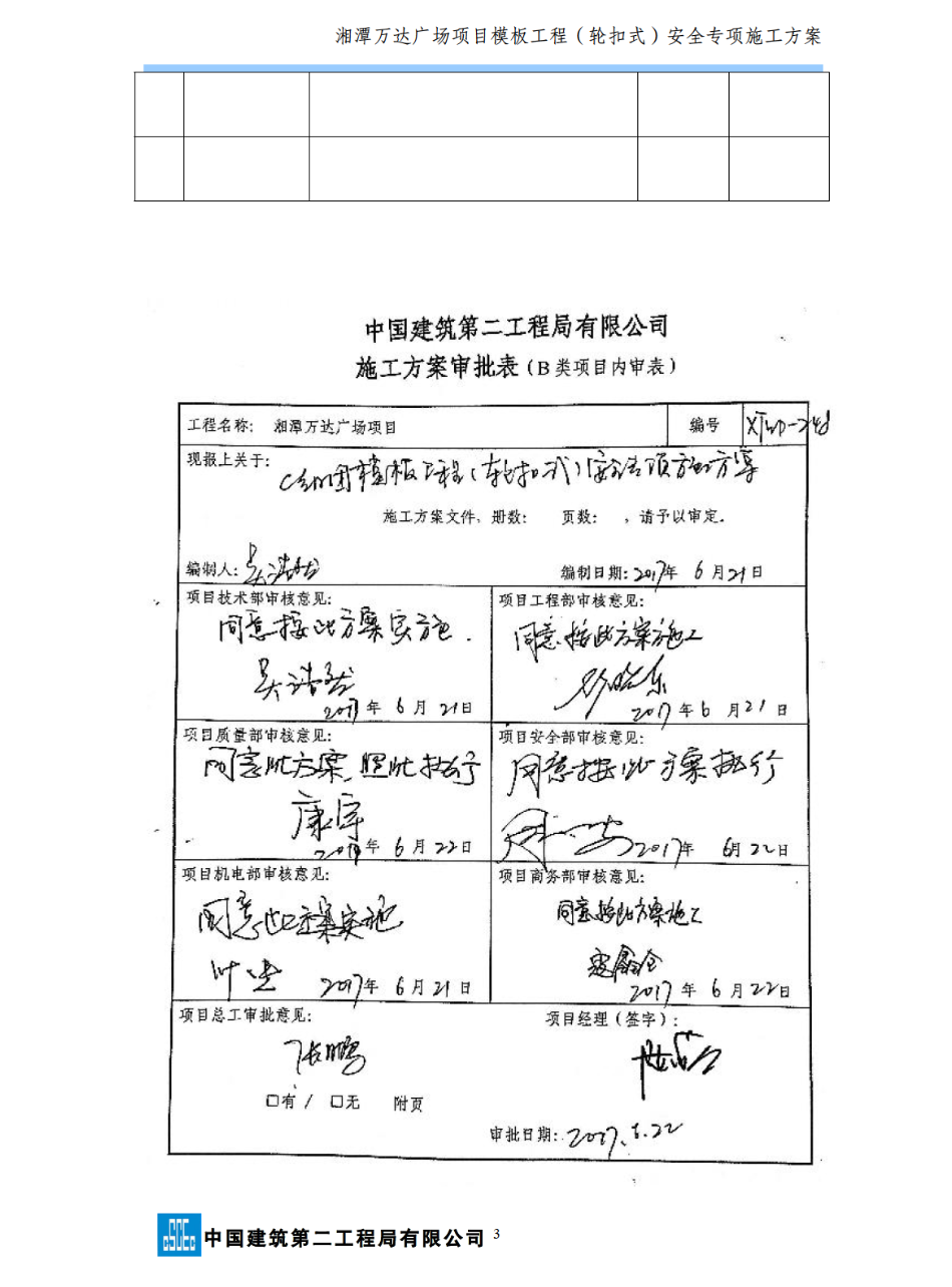 湘潭万达广场项目C组团模板工程（轮扣式）安全的专项施工方案