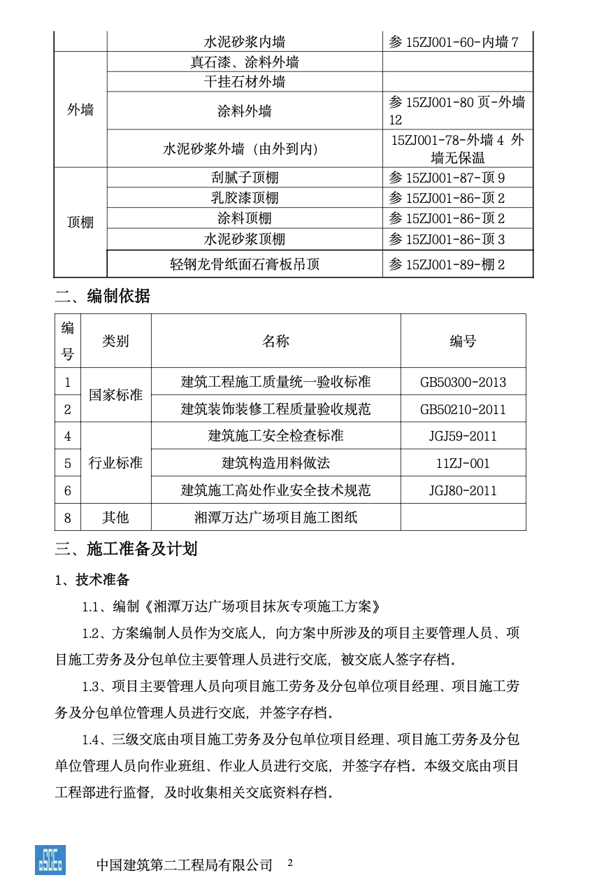 湘潭万达广场项目C组团抹灰的施工方案