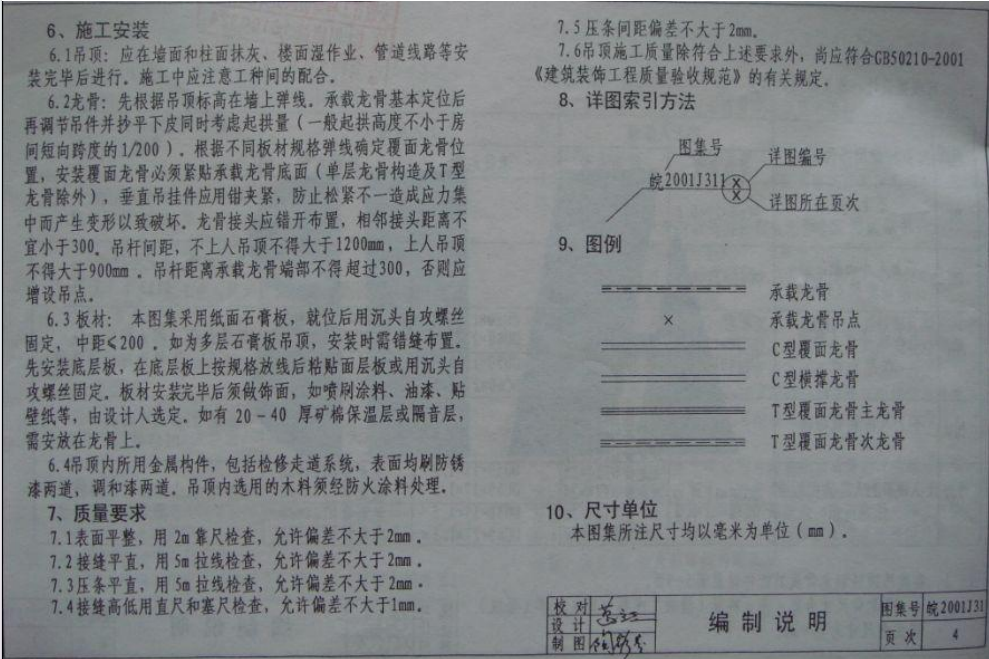 皖2001J311 輕鋼龍骨石膏板吊頂