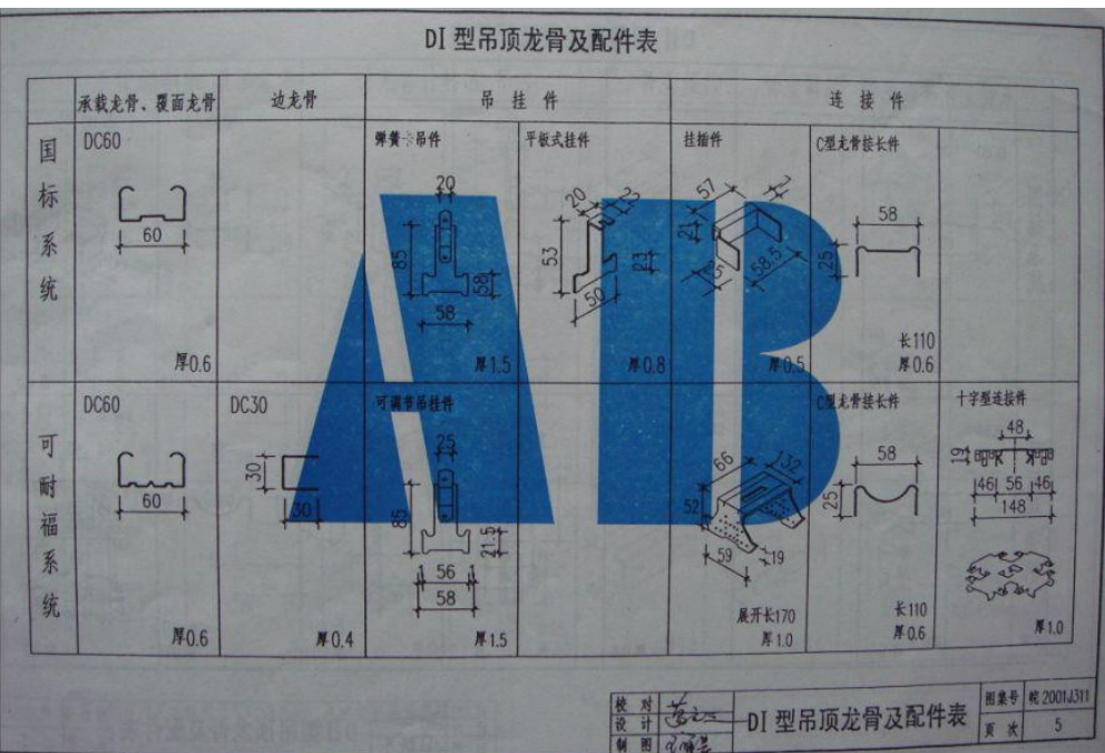 皖2001J311 輕鋼龍骨石膏板吊頂