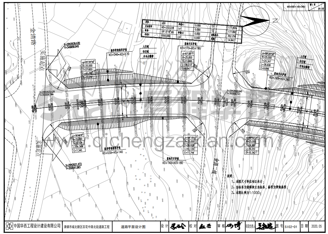 清鎮(zhèn)市城北新區(qū)百花中路北段道路工程-道路工程施工圖設(shè)計