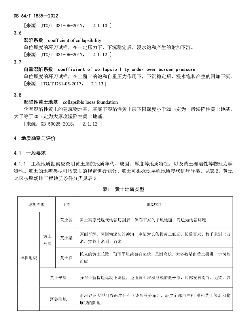 DB64T1835-2022公路工程濕陷性黃土地基處理技術(shù)規(guī)范