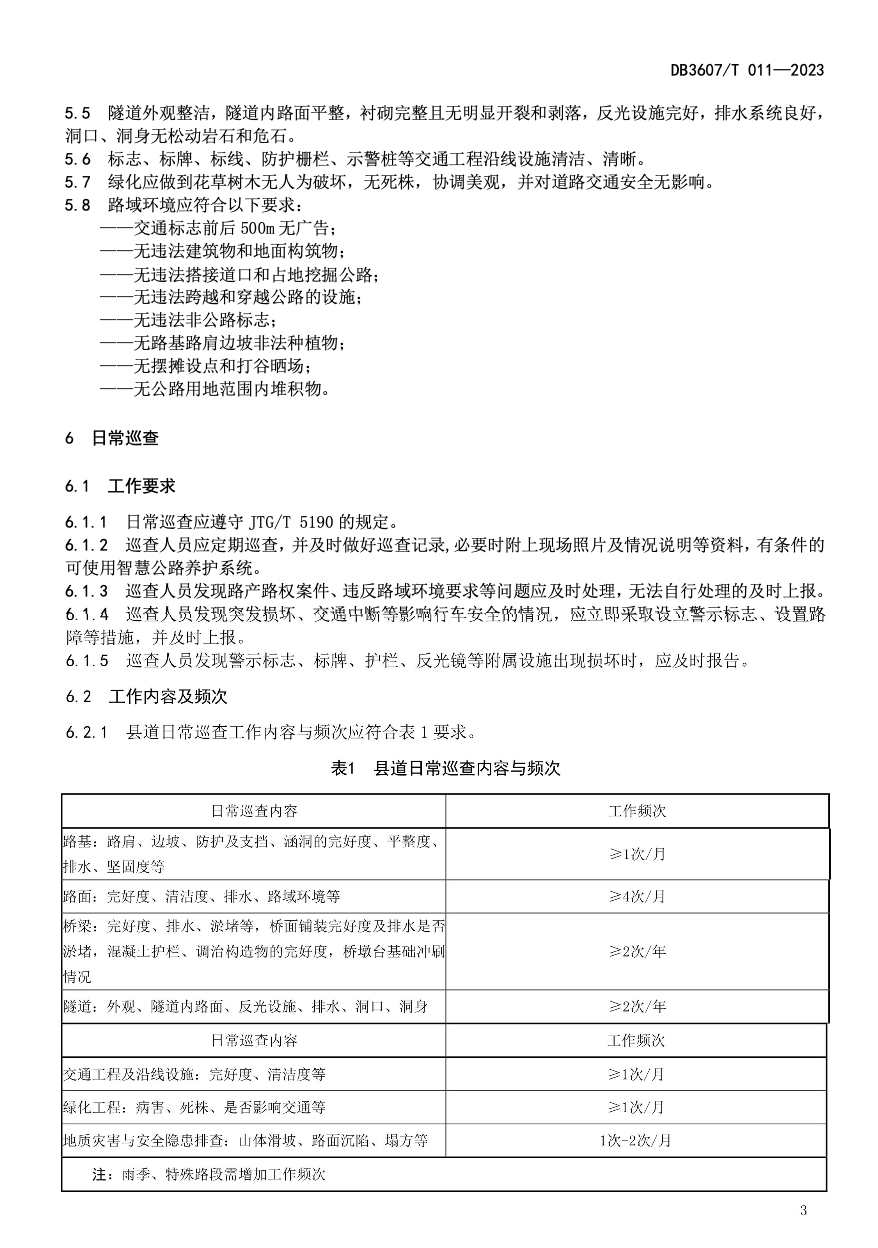 DB3607T011-2023農(nóng)村公路日常養(yǎng)護規(guī)范