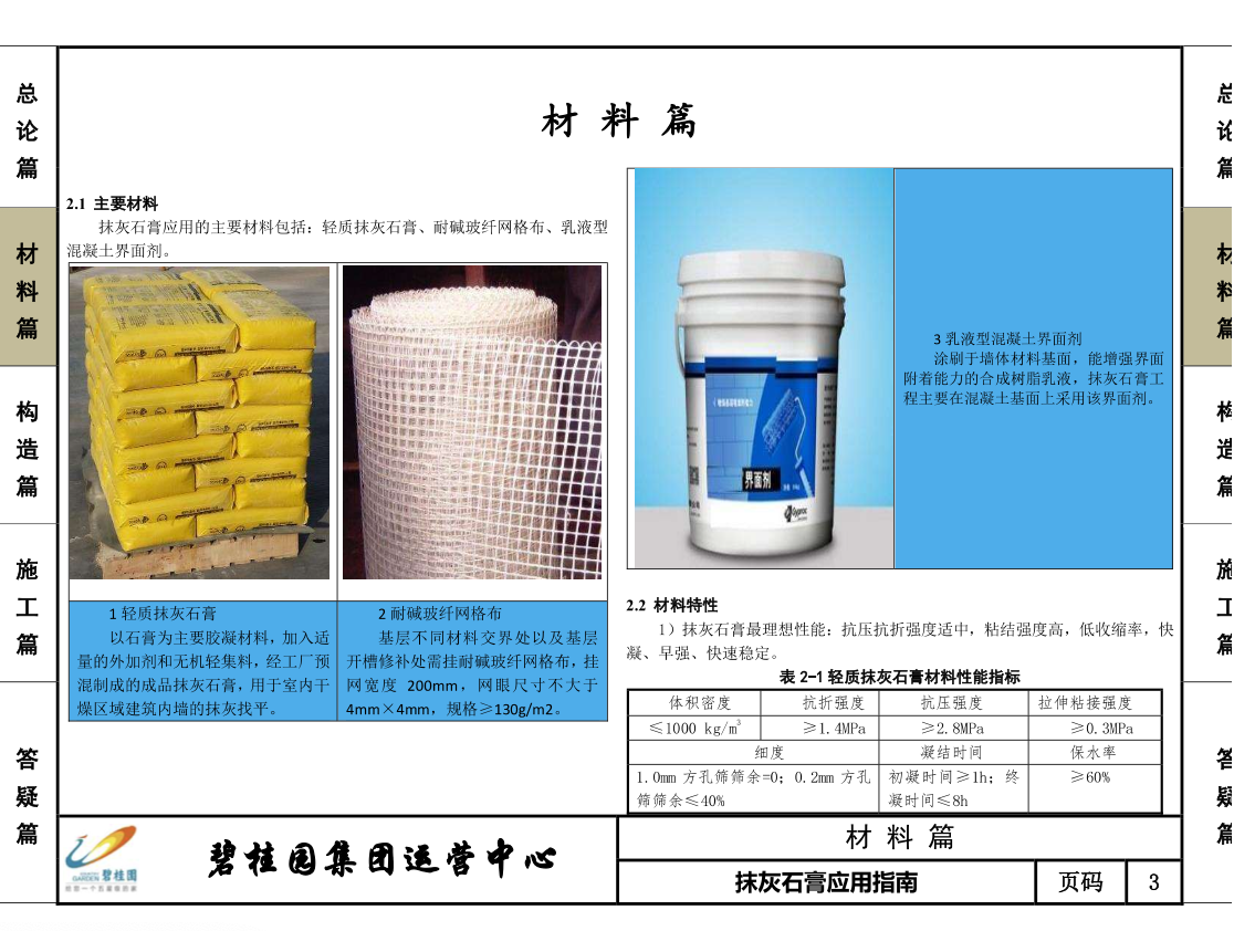 碧桂園抹灰石膏應(yīng)用指南