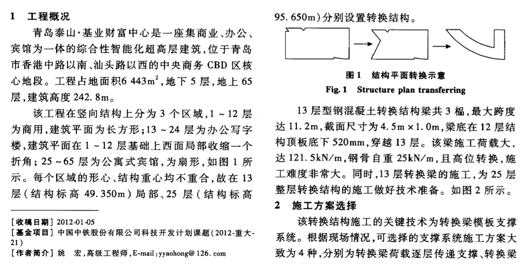 青島某超高層建筑高位轉(zhuǎn)換梁支撐體系設計