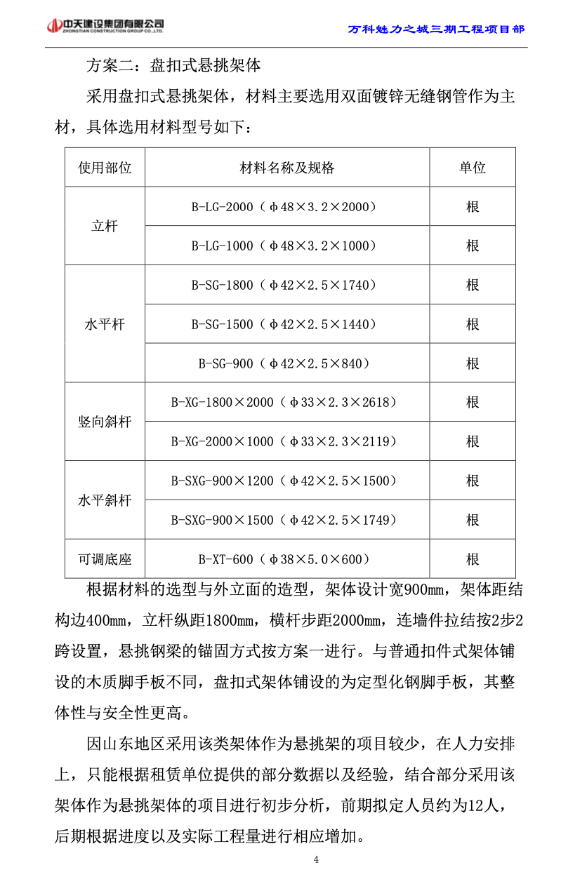 中天盤扣式懸挑腳手架技術(shù)-創(chuàng)效總結(jié)