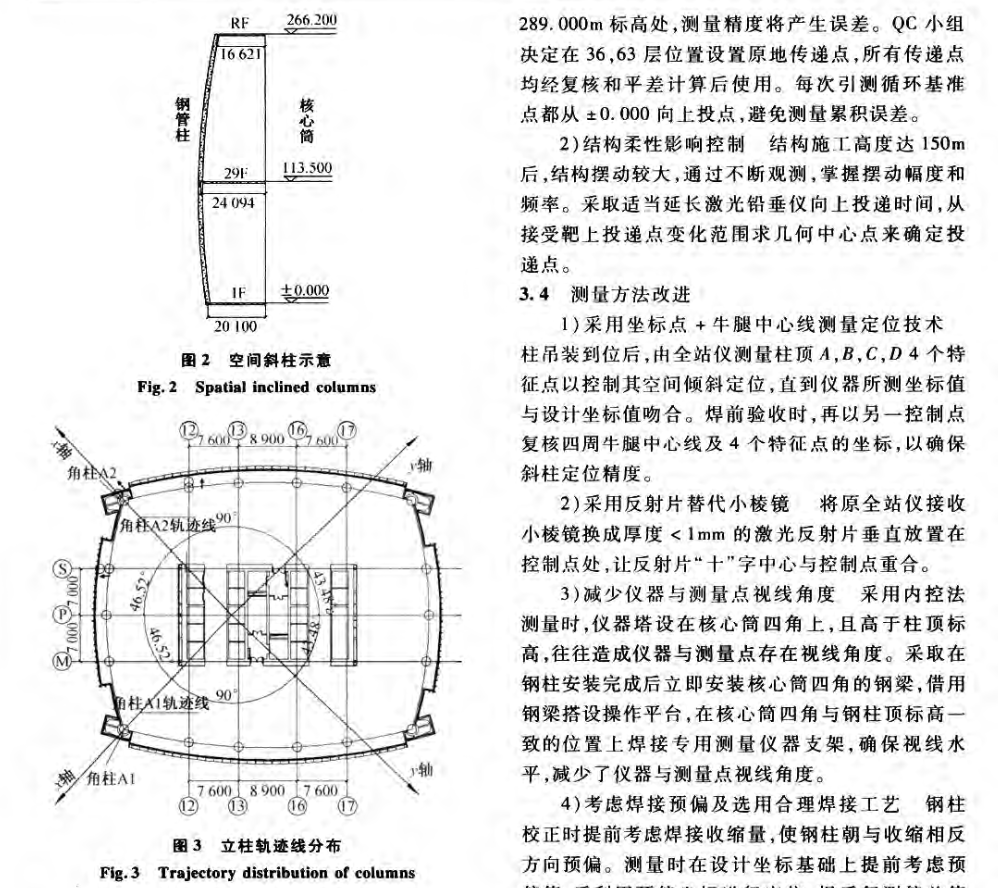 東莞臺(tái)商大廈魚腹曲面外框鋼柱的測量技術(shù)