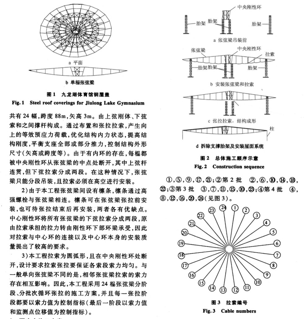 東南大學(xué)九龍湖體育館輪輻式張弦梁結(jié)構(gòu)的施工技術(shù)研究