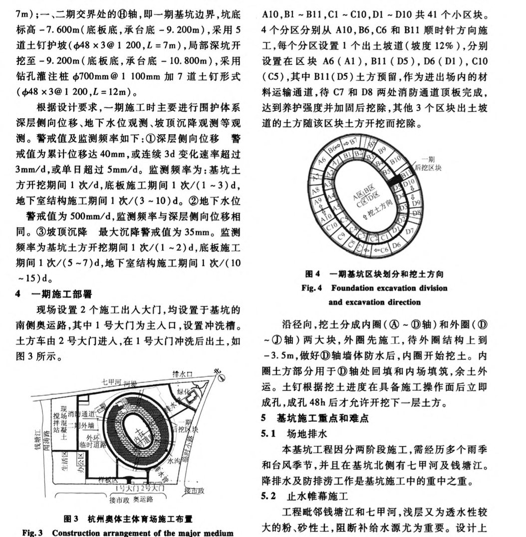 杭州奧體博覽中心主體育場(chǎng)一期基坑-施工技術(shù)