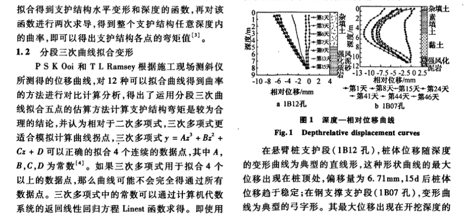 關(guān)于測(cè)斜數(shù)據(jù)深基坑支護(hù)的彎矩分析