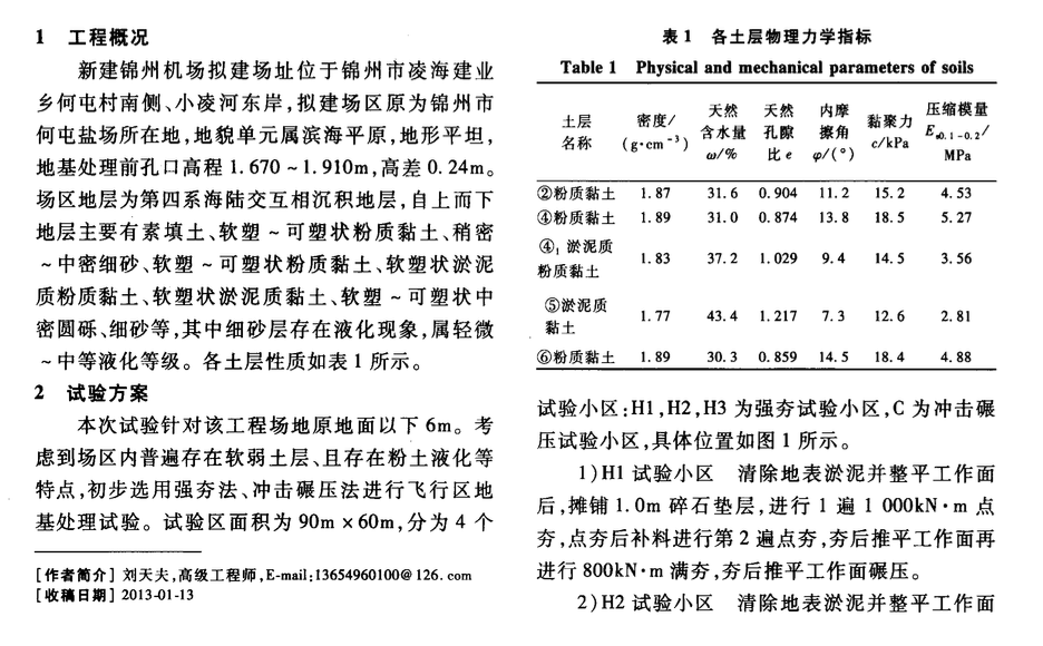 某市机场飞行区软土地基处理试验研究