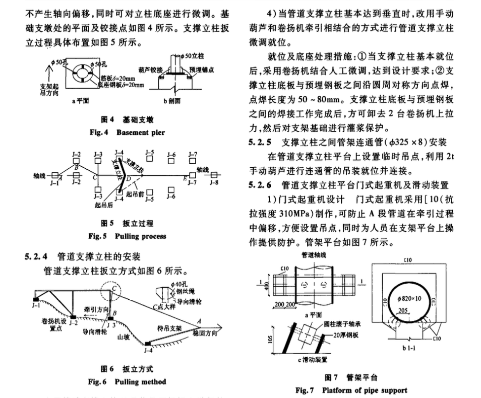 某地跨山谷架空管道机械牵引施工技术