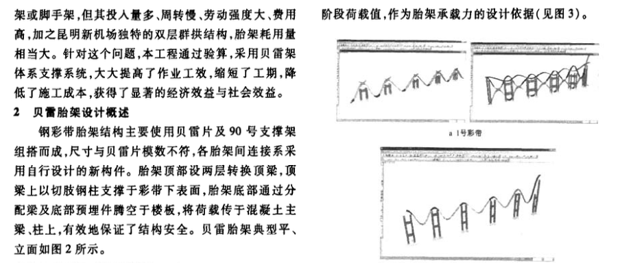 某新机场航站楼钢彩带贝雷架支撑系统设计与应用