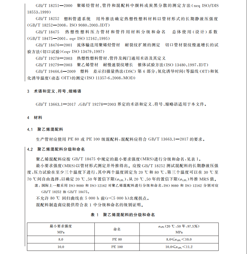 GB/T 13663.2-2018 給水用聚乙烯(PE)管道系統(tǒng) 第2部分：管材