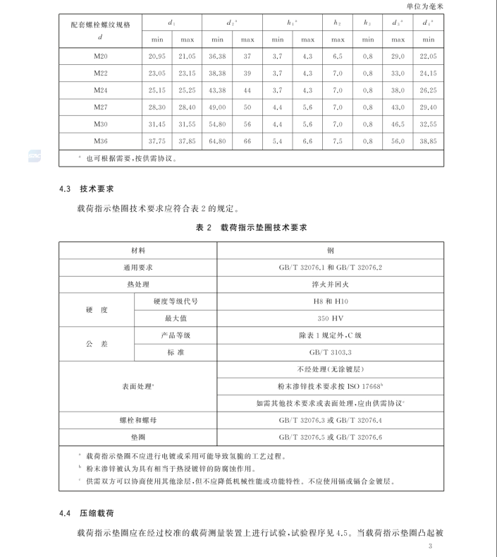 GB/T 32076.11-2024 預(yù)載荷高強(qiáng)度栓接結(jié)構(gòu)連接副 第11部分：載荷指示墊圈