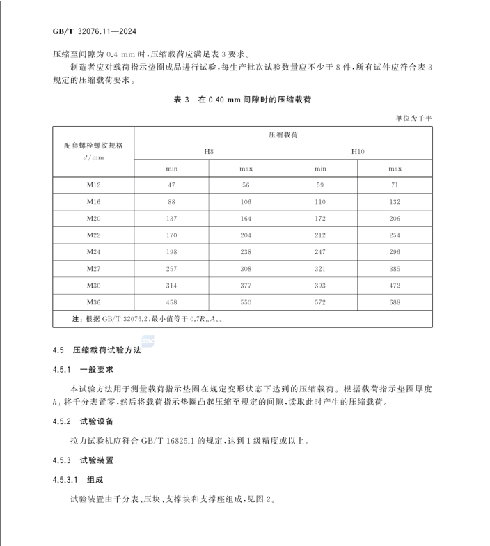 GB/T 32076.11-2024 預(yù)載荷高強(qiáng)度栓接結(jié)構(gòu)連接副 第11部分：載荷指示墊圈