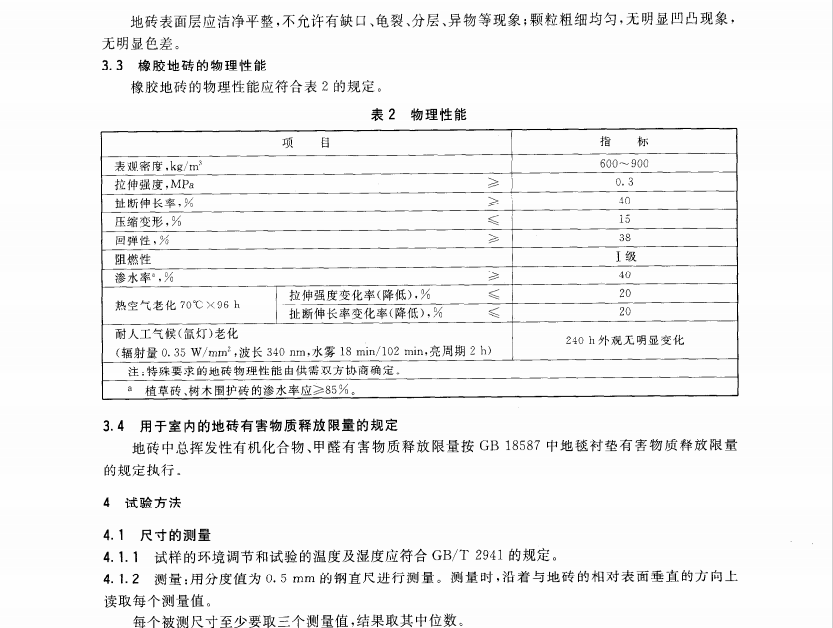 HGT 37472-2004 橡塑鋪地材料 第2部分 橡膠地磚