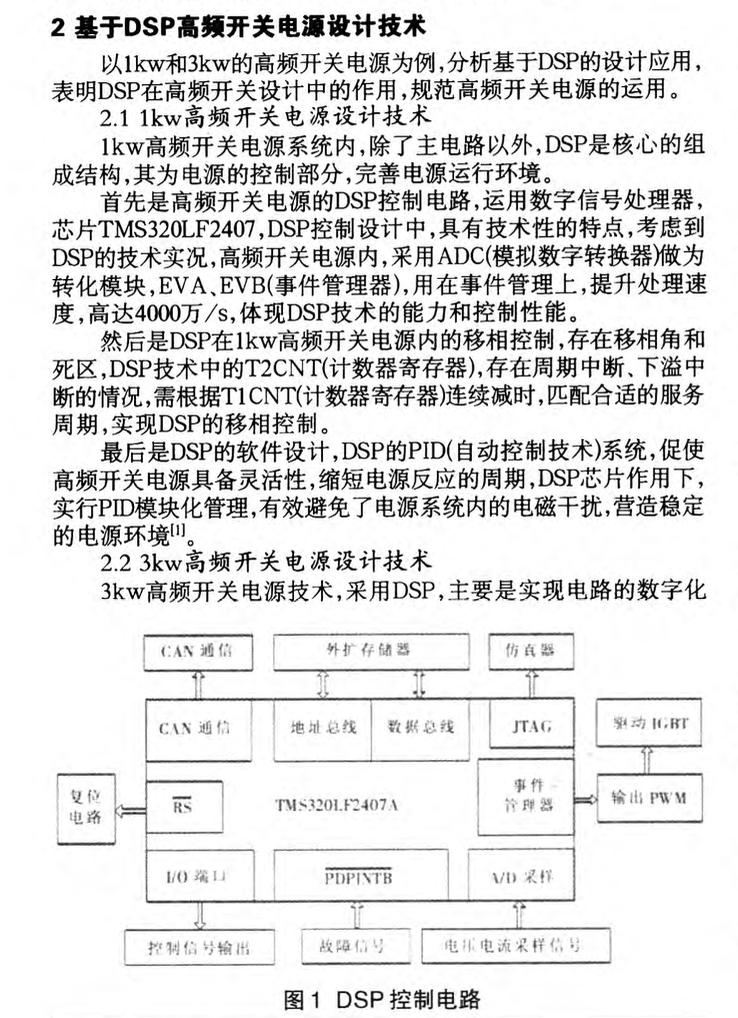 關(guān)于DSP的高頻開(kāi)關(guān)電源分析 