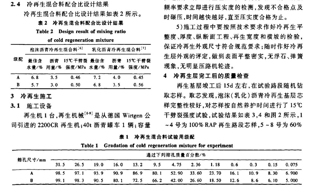 關于就地冷再生技術在佛山官西線維修改造中的應用