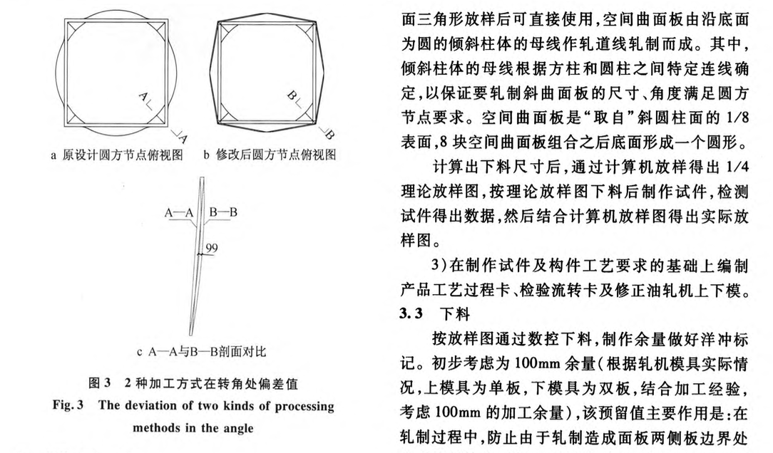 巨型鋼管柱圓方過渡節(jié)點加工制作的工藝研究