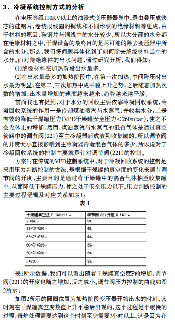 煤油氣相干燥設(shè)備冷凝回收系統(tǒng)控制方式研究