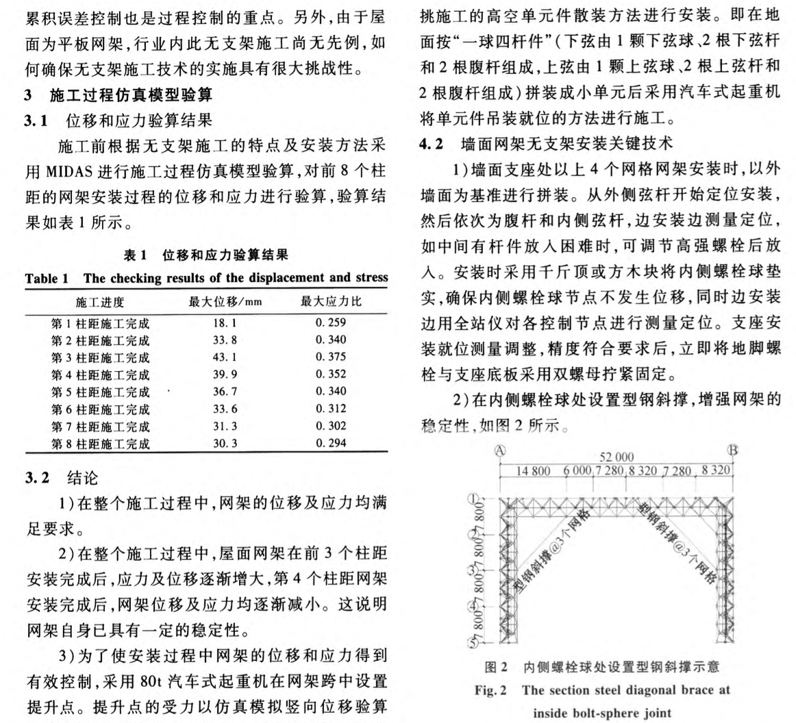 門式網(wǎng)架無支架施工關(guān)鍵技術(shù)