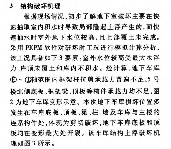 某地下車庫上浮事故中結(jié)構(gòu)破壞機理分析與加固