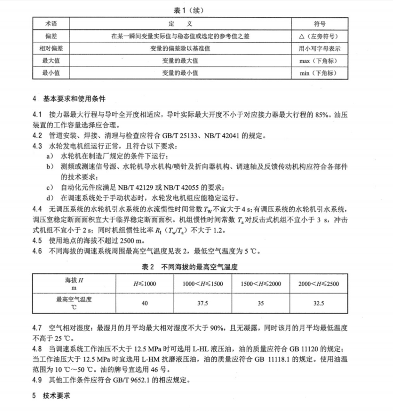 NB∕T 10810-2021 小水電機(jī)組調(diào)速系統(tǒng)技術(shù)條件