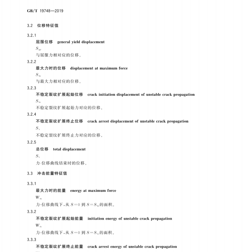 GB/T 19748-2019 金屬材料 夏比V型缺口擺錘沖擊試驗(yàn) 儀器化試驗(yàn)方法