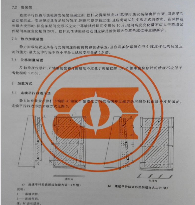 GB/T18250-2015建筑幕墻層間變形性能分級及檢測方法