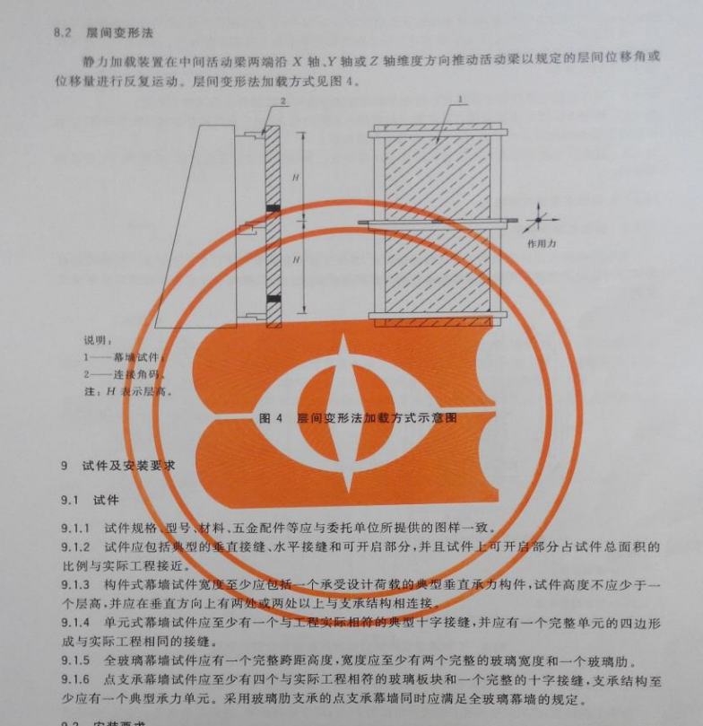 GB/T18250-2015建筑幕墻層間變形性能分級及檢測方法