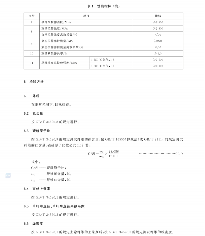 GB/T 43760-2024 低氧高碳型連續(xù)碳化硅纖維