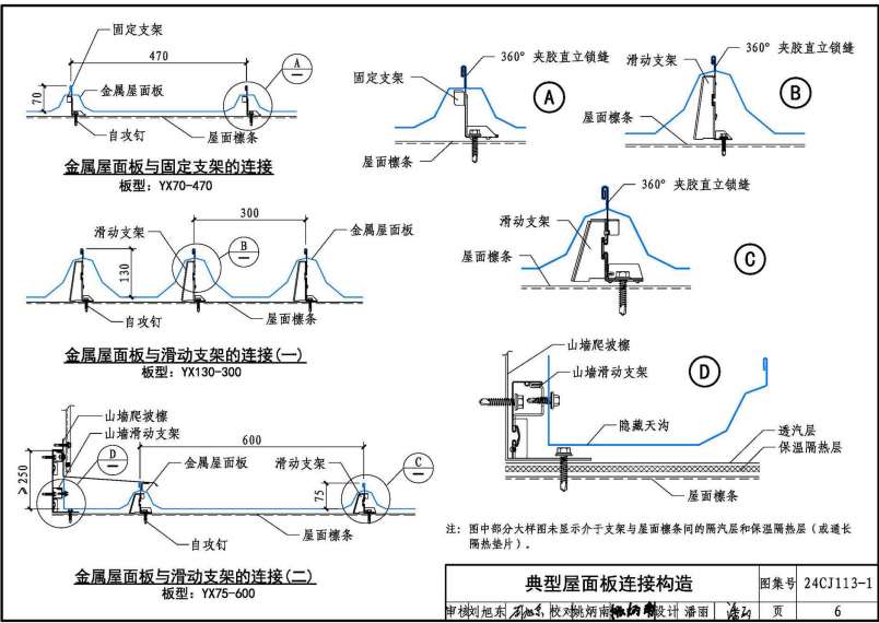 24CJ113-1 金屬板建筑構(gòu)造（一）—360°夾膠直立鎖縫金屬屋面系統(tǒng)