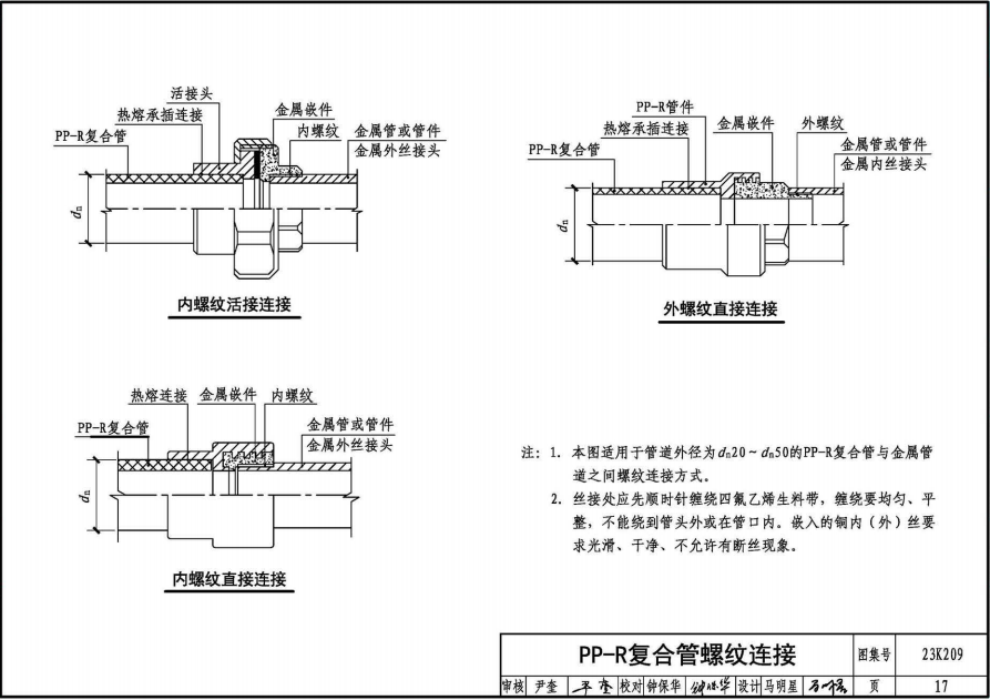 23K209 供暖空調(diào)用復(fù)合塑料管選用與安裝