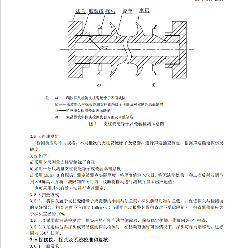 DLT303-2014支柱絕緣子及瓷套超聲波檢測(cè)規(guī)程