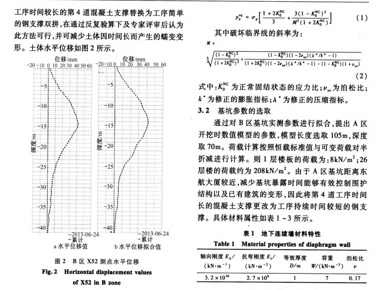 蠕變理論在軟土基坑圍護結構變形分析中的應用