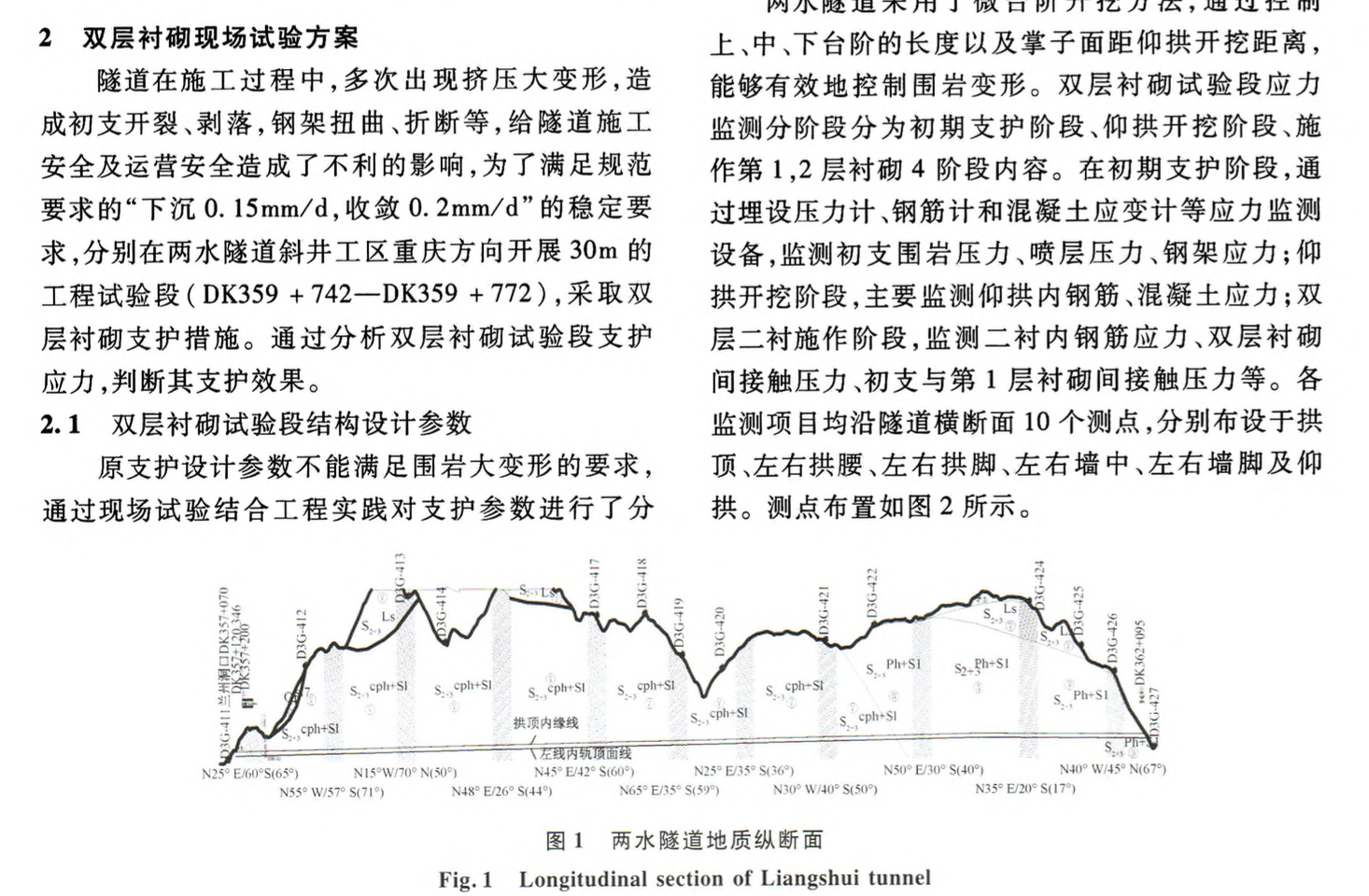 雙層襯砌在軟巖隧道中支護應(yīng)力分析