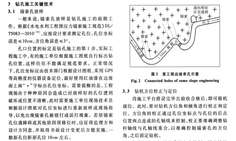 松散堆積體邊坡錨索鉆孔施工關(guān)鍵技術(shù)